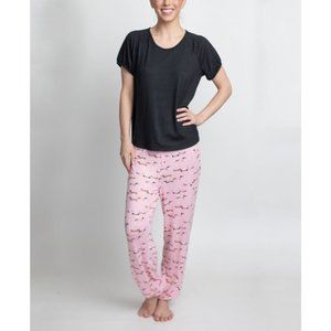 MUK LUKS T-Shirt & Printed Pants Pajama Set